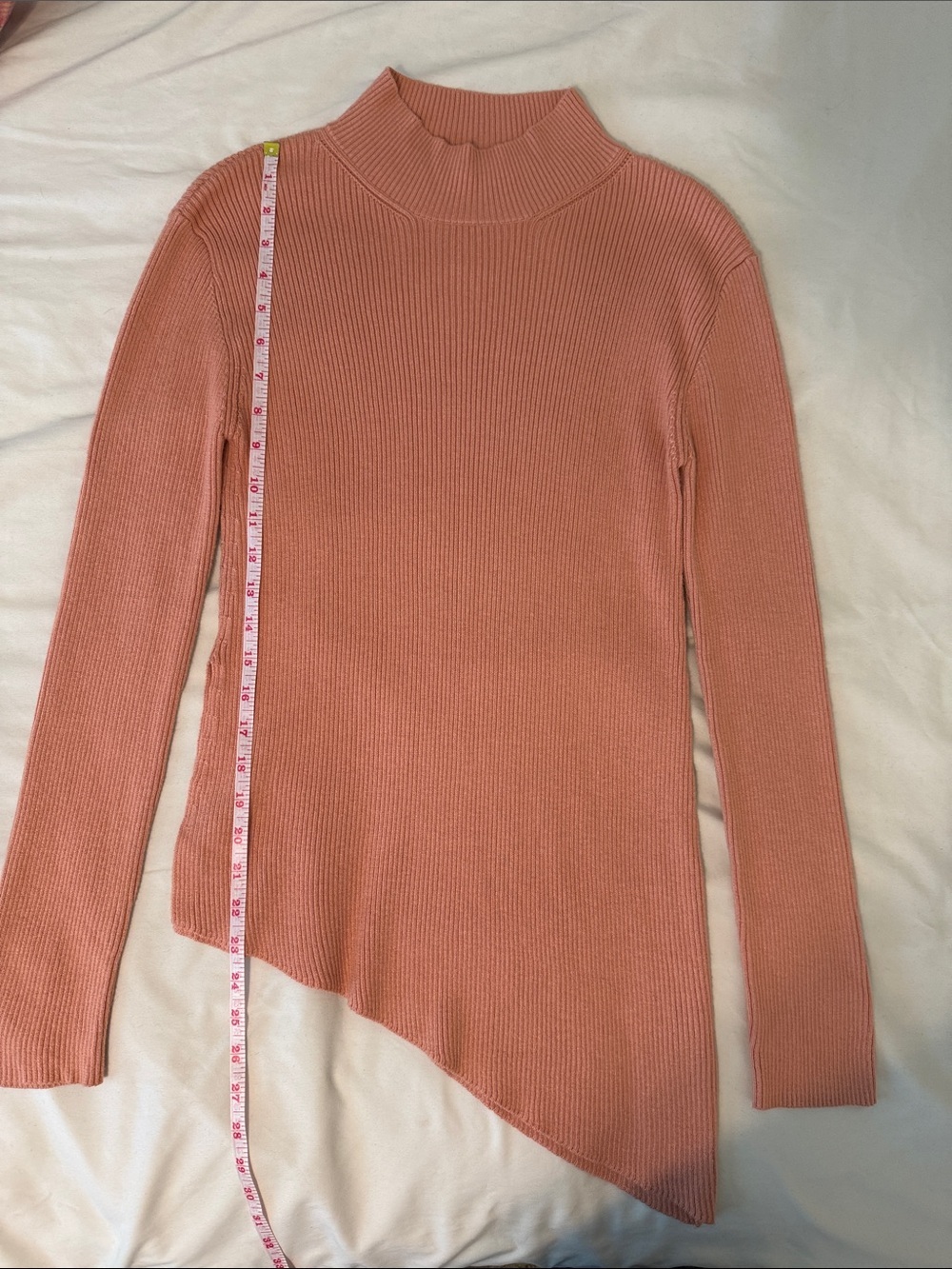 Zara Women Asymmetric Knit Mock Neck Sweater Long Sleeves // Medium - Picture 11 of 12